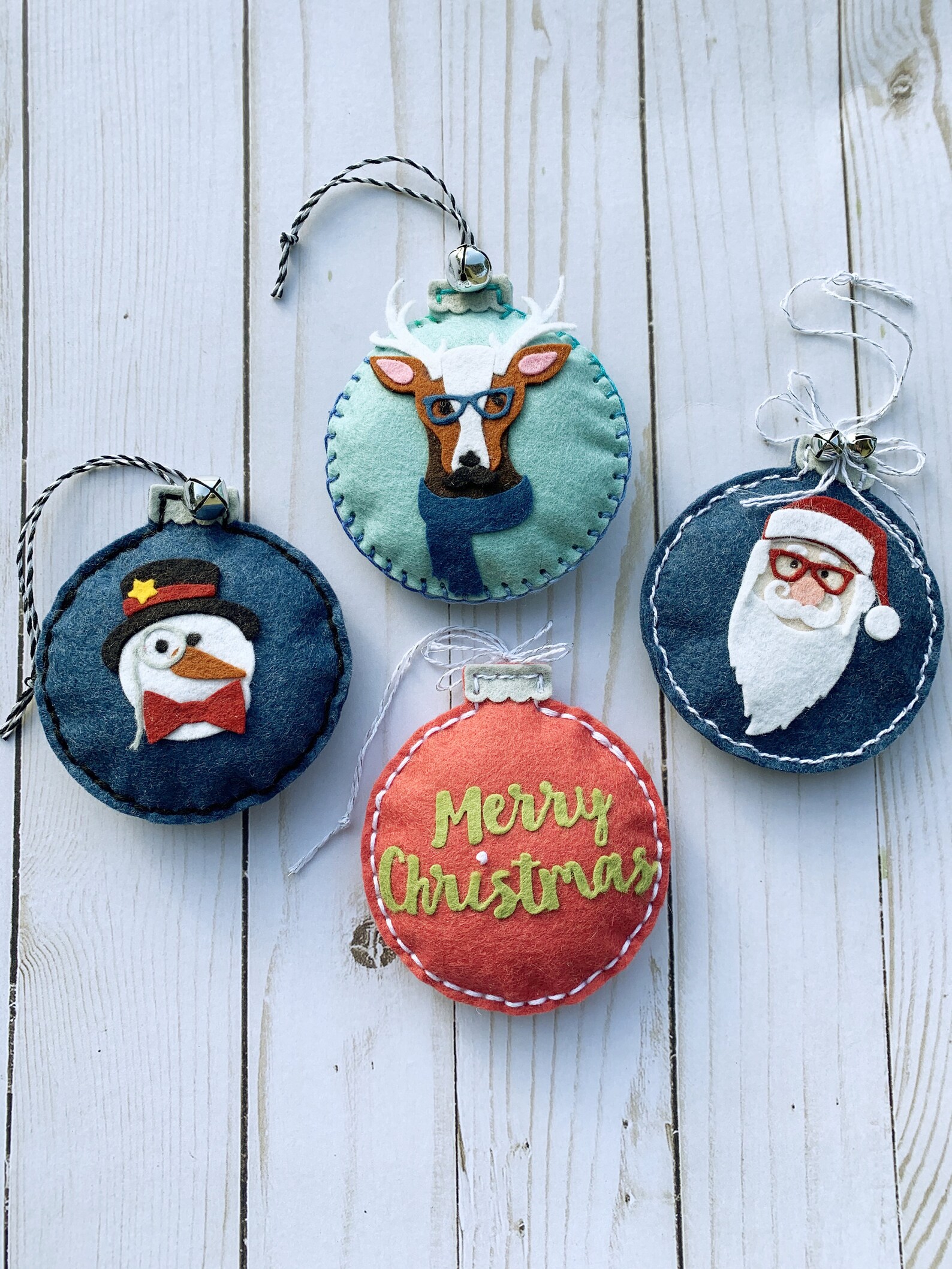 Embellished round felt ornament Etsy