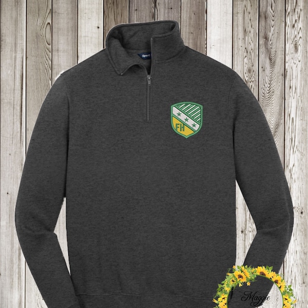 Farmhouse Quarter Zip Embroidered Sweatshirt/ Farmhouse Sweatshirt/ 1/4 Zip Fraternity sweatshirt/ Farmhouse shirt/ Fraternity shirt