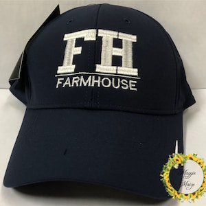 FarmHouse Embroidered Hat/ Fraternity Hat/ FarmHouse Hat/ Embroidered Fraternity Hat
