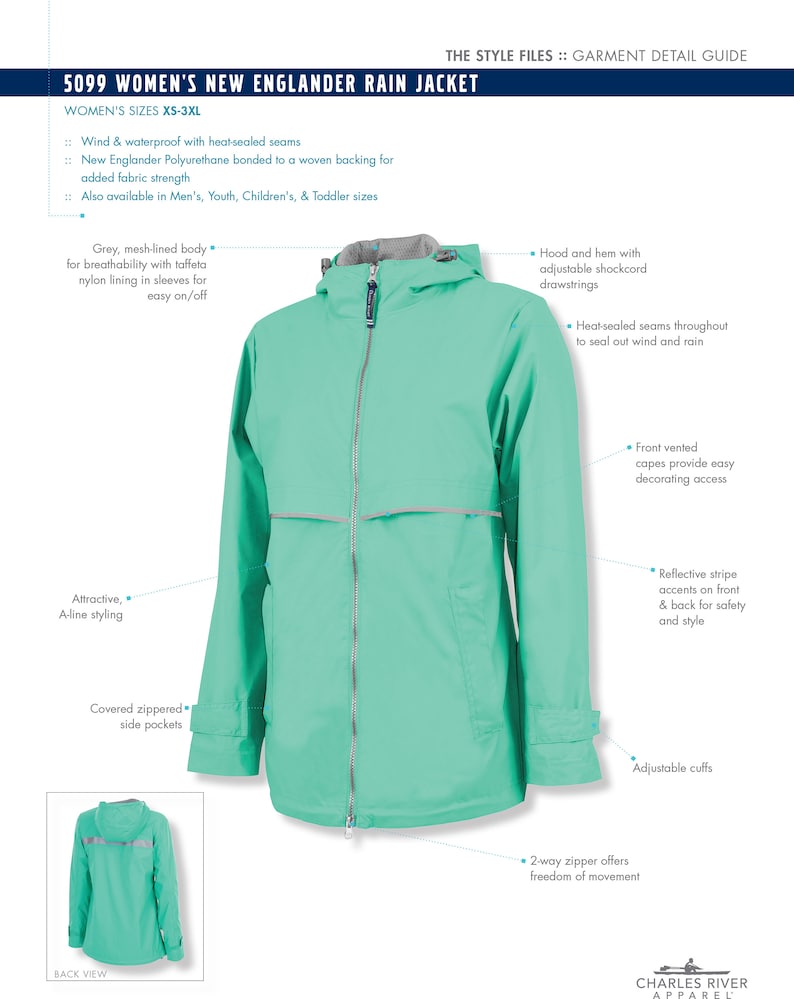 Alpha Gamma Delta Rain Jacket/ Sorority Rain Jacket/ Charles River