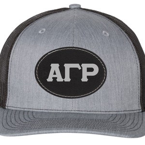 Alpha Gamma Rho Leather Patch Hat/ Farmhouse Hat/ Fraternity Leather Hat/