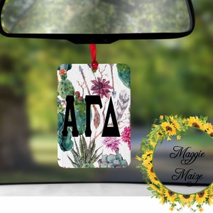 Alpha Gamma Delta Air Freshener/ Sorority Car Air Freshener/ Bid Gift/ Sorority Gift/ Alpha Gamma Delta Car Freshener/Sorority Air Freshener