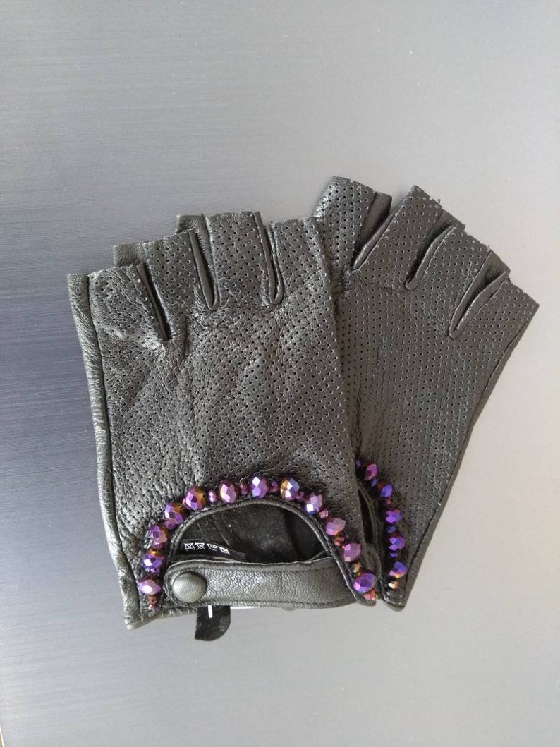 Women's car driving fingerless gloves super soft Italian Etsy