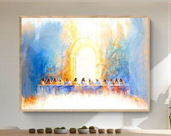Last Supper Painting: Jesus Christ Bible Art Print