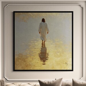 Jesus Walking on Water Art: Christian Bible Verse Portrait (Digital Download)