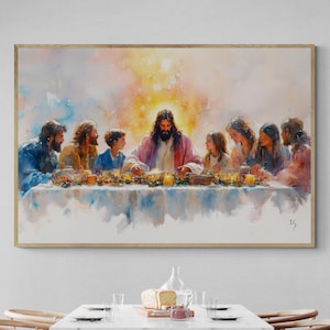 The Last Supper Inspiration Generational Digital Print Gathering Family Faith Home Decor Modern Christian Art Bible Art Gift Wall Decor