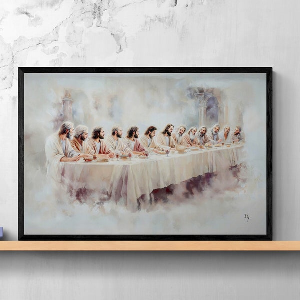 The Last Supper Wall Art, Digital Print, Home Decor, Jesus Art, Bible Wall Art, Bible Verse Print, Printable, Christian Faith