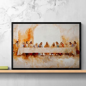The Last Supper | Digital Print | Jesus Art, Bible Wall Art, Christian Faith, Oil Painting