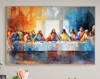 The Last Supper Art Print: Jesus, Bible Verse (Digital Download)