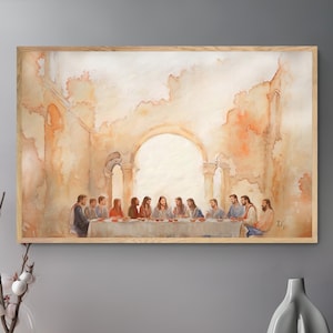 The Last Supper Landscape, Framed Wall Decor, Home Decor, Jesus Art, Bible Wall Art, jesus king, the lord's prayer