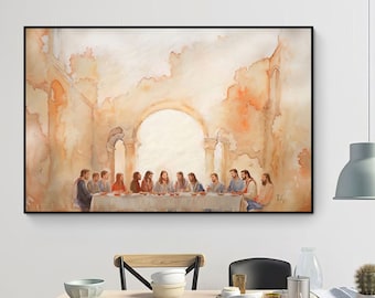 The Last Supper Landscape Art: Jesus, Bible Verse Print (Digital Download)