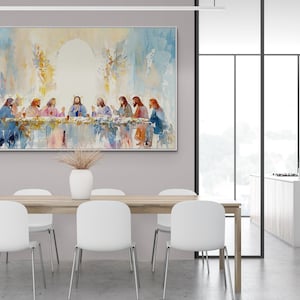 Inspirational Last Supper painting, a unique addition to dining rooms for celebrations