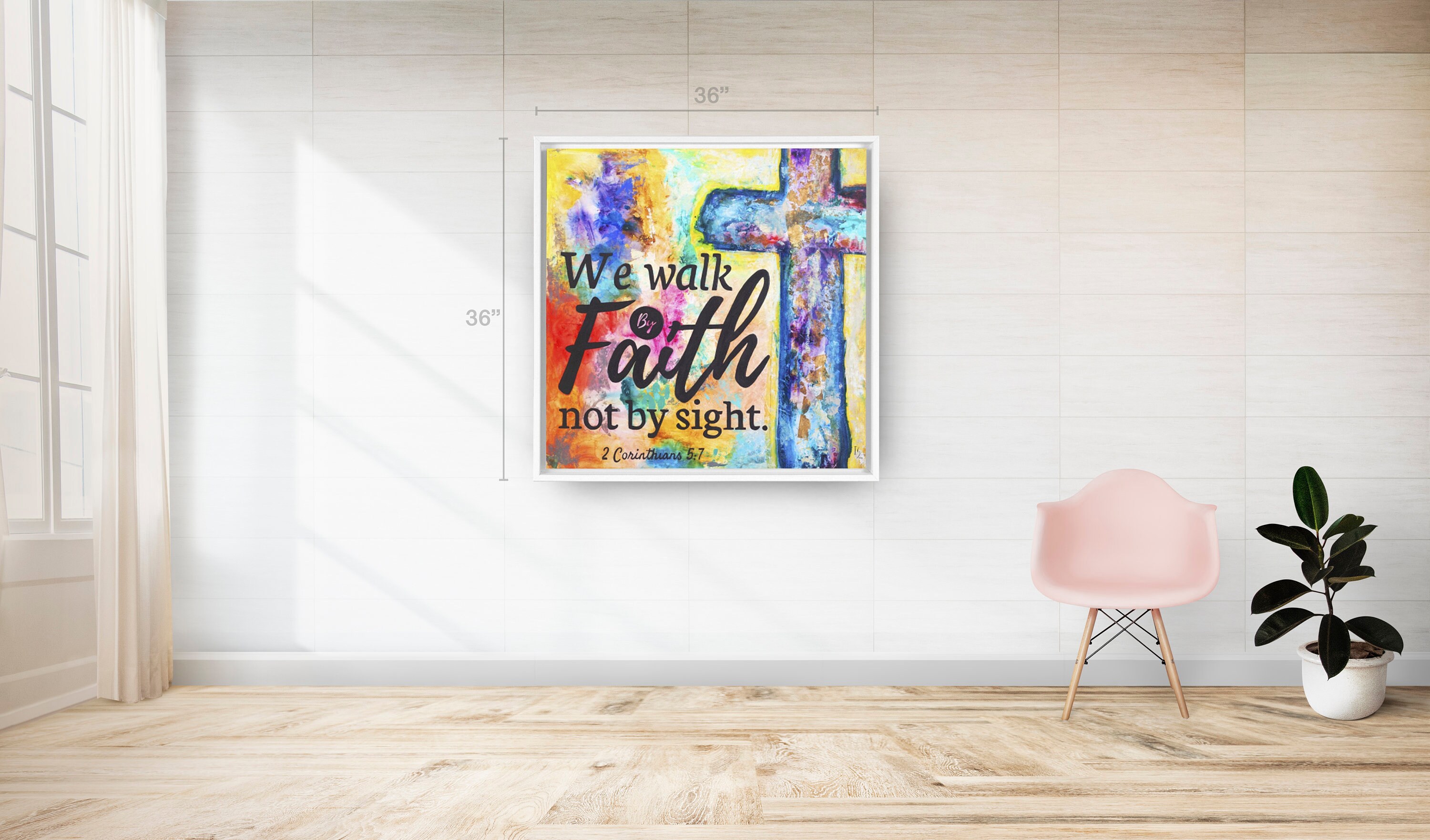Scripture Painting Framed Canvas Print Christian Home Decor Etsy