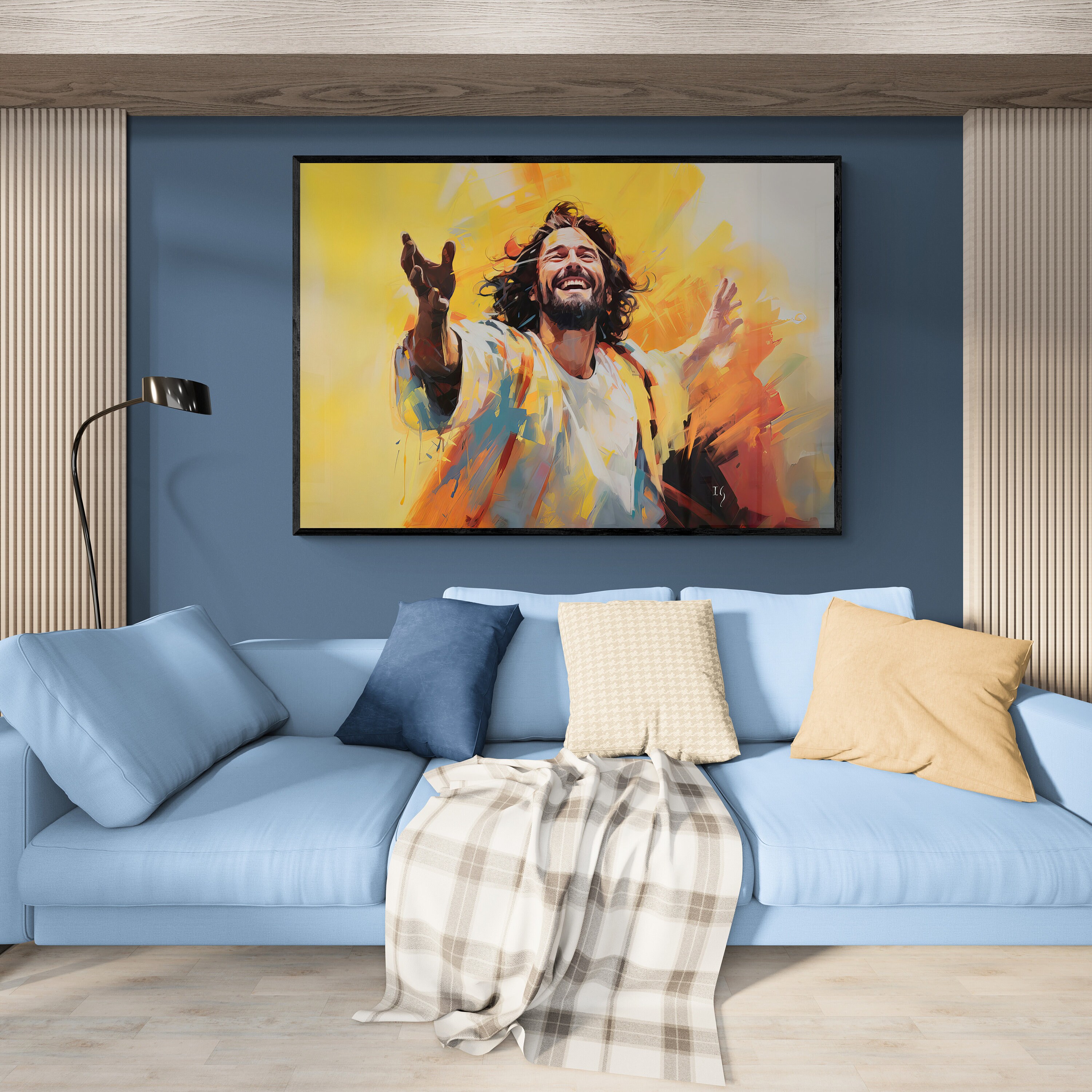 Joyful Christ: Modern Jesus Artwork Christian Wall Art for Christmas Gift - Etsy