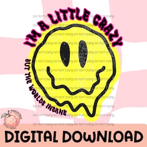 Verrücktes PNG | Digitaler Download. Sublimation, ich bin ein bisschen verrückt png, Western png, Wallen png, Musik png, Country png, Countrymusik png