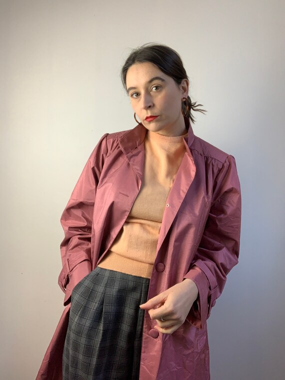 Vintage Trench Coat Mac Metallic Pink