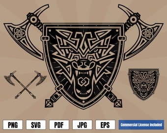Download Ribbon Banners Svg Flynn Family Crest Heraldic Shield With Wolf Coat Of Arms Svg Clip Art Art Collectibles