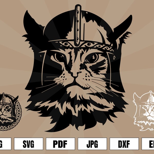 Viking Valhalla Cat Scandinavian Art .svg .png Vector Artwork - digital printing projects T-Shirts, Coffee Mugs, Posters, Stickers