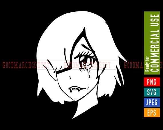 Anime Vampire Princess Crying Svg Eps Png Jpeg Vector Etsy