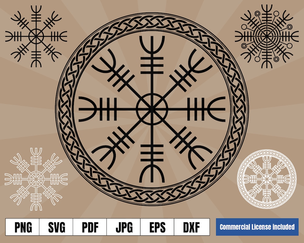 Snorider Design Aegishjlmr Viking Symbol Magical Sign Art Logo .Svg .Png Vector For Digital & Printing Projects T-Shirts, Coffee Mugs, Posters, Stickers