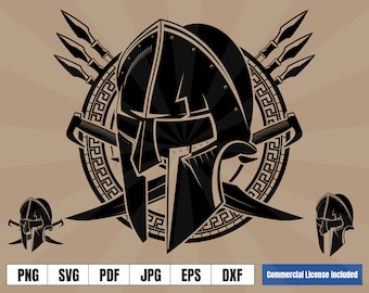 Spartan Greek Warrior Helmet With Swords and Shield Logo - Etsy UK Spartan Greek Warrior Helmet With Swords and Shield Logo - Etsy UK
