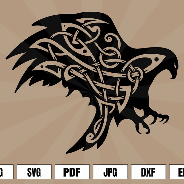 Celtic Eagle Viking Tattoo Norse Art Logo .svg .png Vector for digital & printing projects T-Shirts, Coffee Mugs, Posters, Stickers