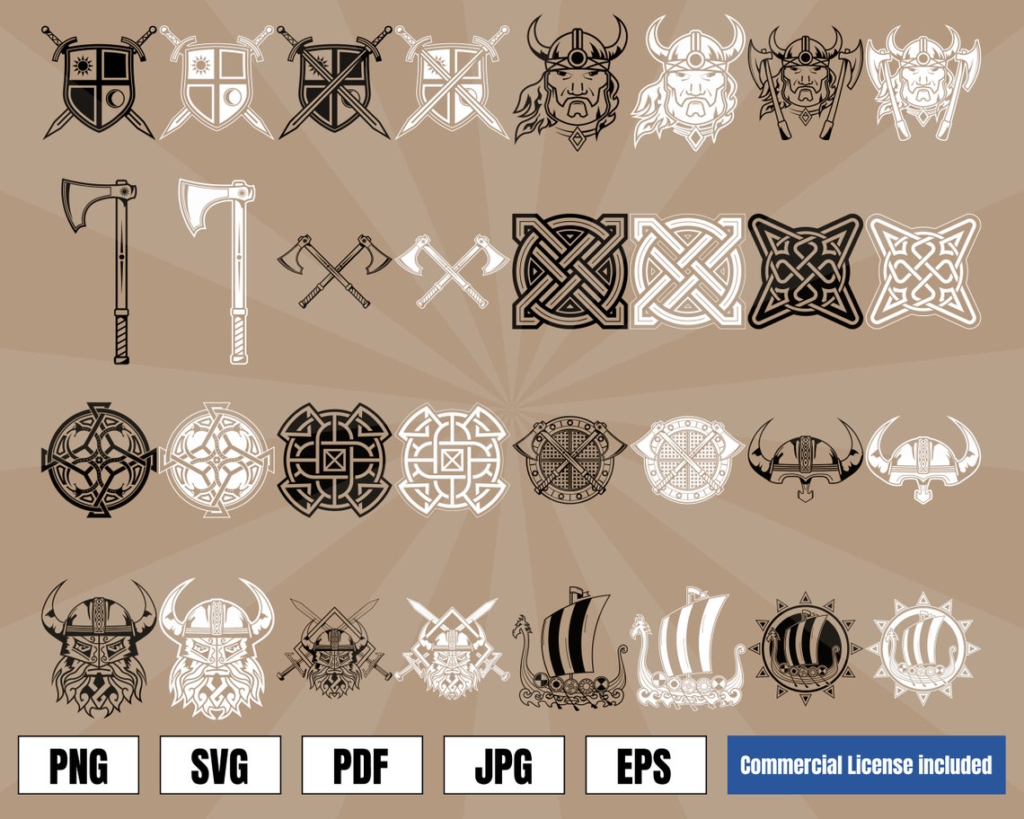 16 Viking Vectors Set Logo Icons Signs .svg .eps .png | Etsy