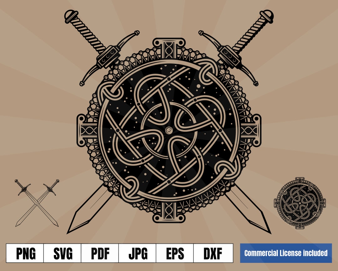 Viking King Shield Swords Arms Norse Tattoo Logo (Instant Download) - Etsy