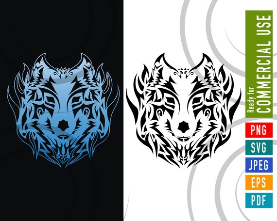 Celtic Ice Wolf Logo Tattoo Svg Eps Png Jpeg Vector Etsy