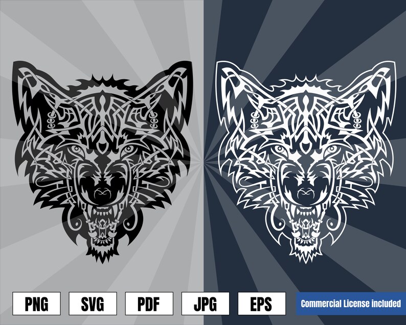 Fenrir Norse Wolf Viking Logo .svg .eps .png . jpeg Vector | Etsy