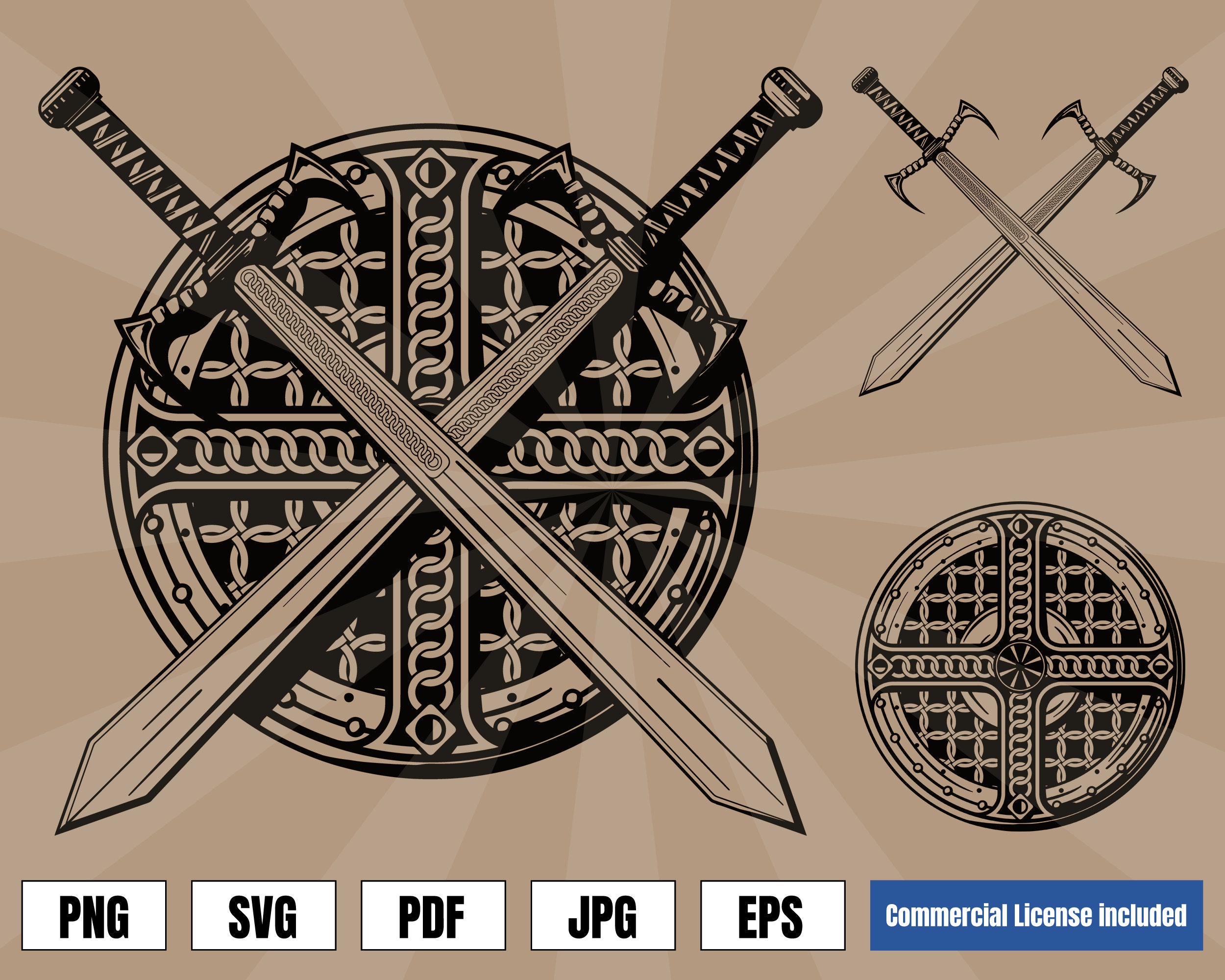 Viking Sword Shield Medieval Celtic Armor svg eps png Vector | Etsy