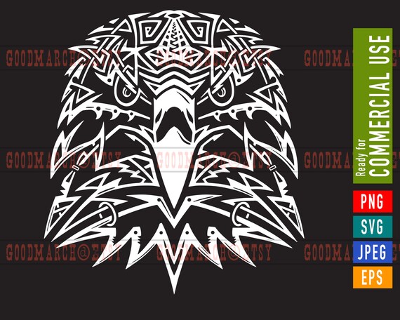 Celtic Eagle Head Tattoo Logo Svg Eps Png Jpeg Vector Etsy