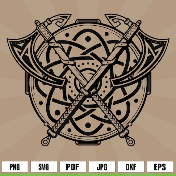 Viking Shield and Axes Coat of Arms Norse Tattoo .svg .png Vector for  Digital & Printing Projects T-shirts, Coffee Mugs, Posters, Stickers - Etsy  Canada