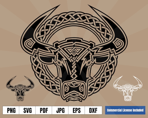 Norse Viking Bull Celtic Animal Spirit Art Logo .svg .png Vector for  Digital & Printing Projects T-shirts, Coffee Mugs, Posters, Stickers - Etsy  Denmark