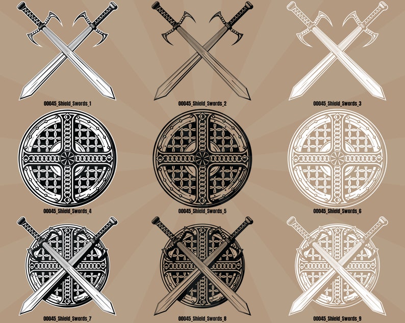 Viking Sword Shield Medieval Celtic Armor Svg Eps Png Vector - Etsy