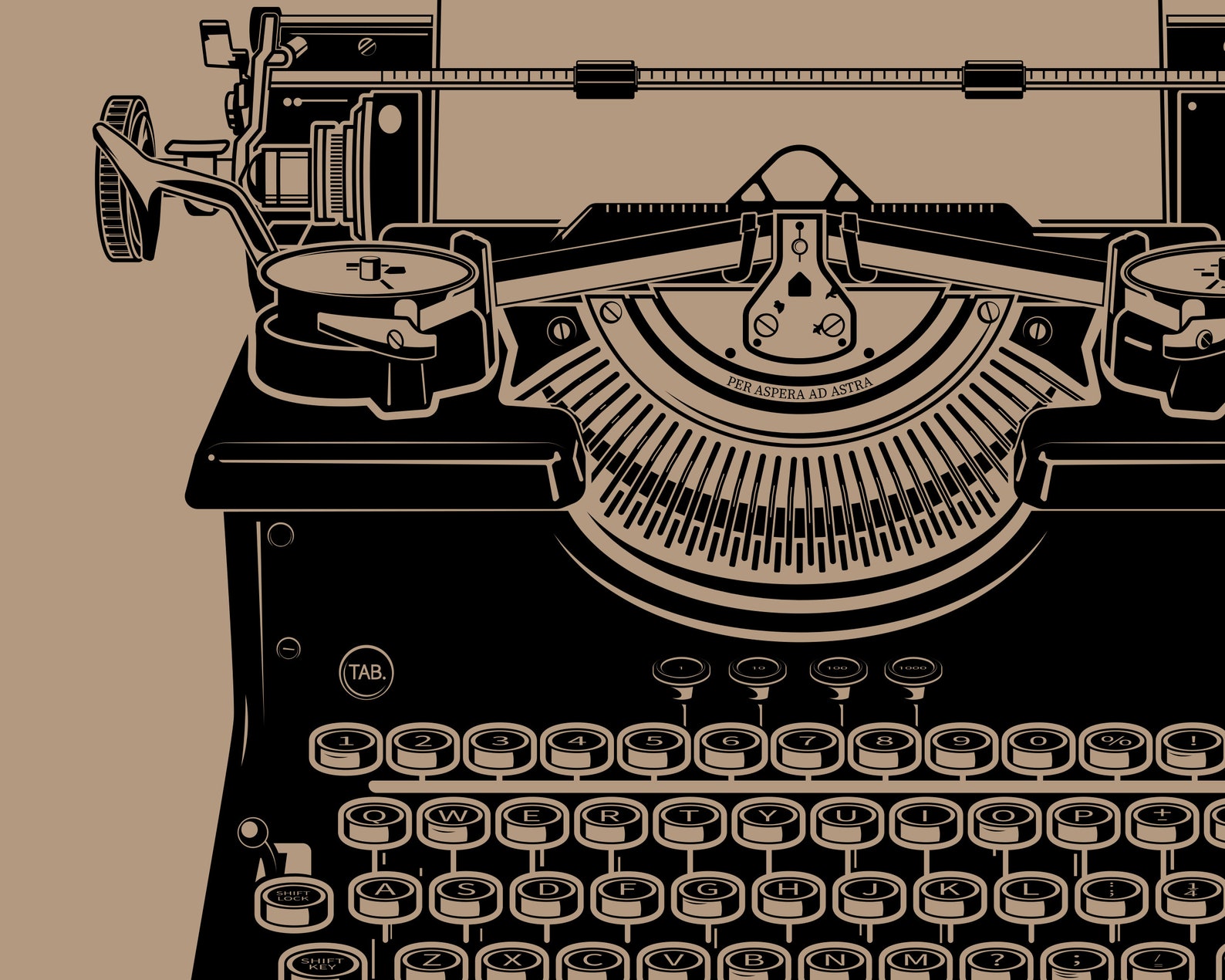 Vintage Typewriter World History Art Logo .svg .png Vector for Etsy