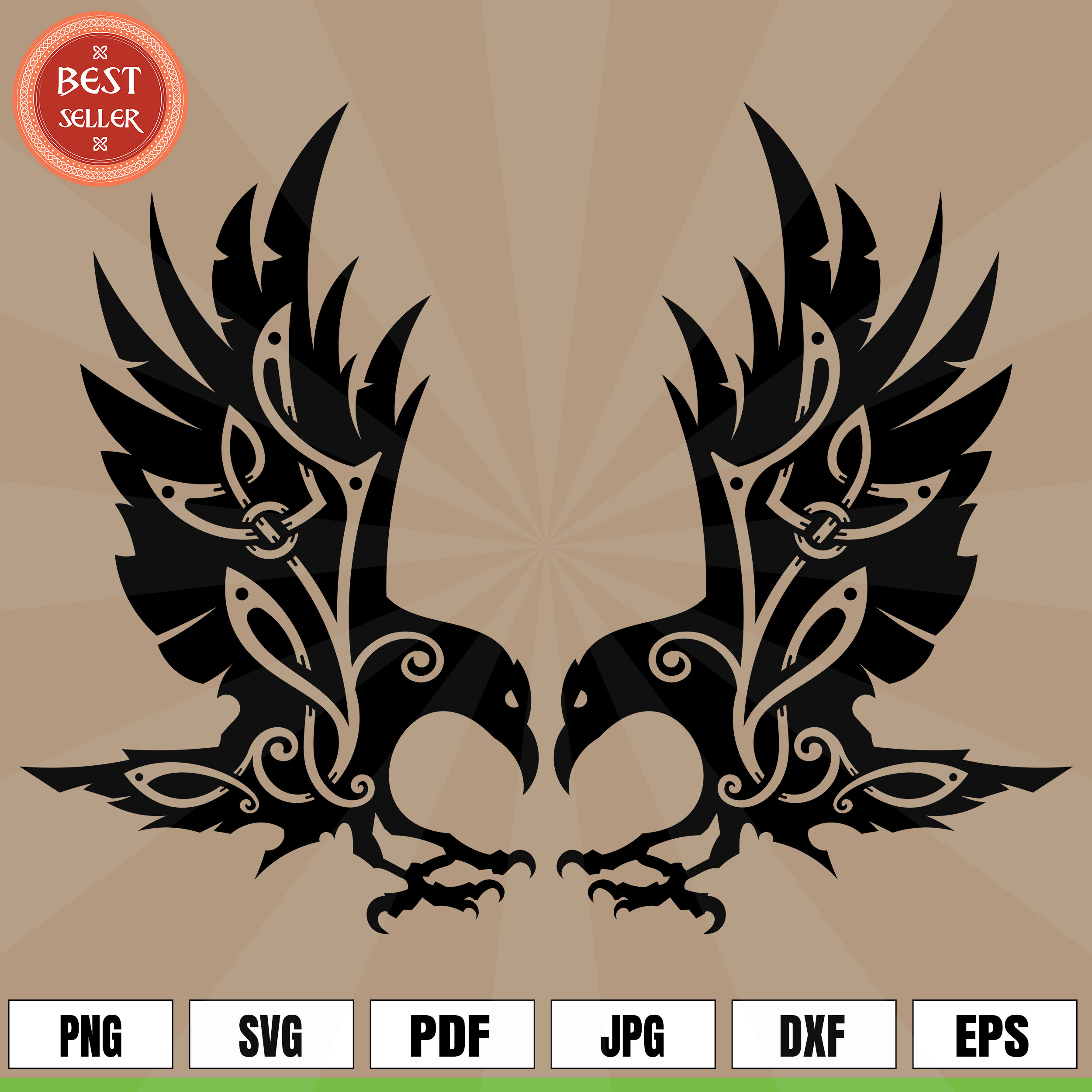 Viking Tattoo Celtic Raven Hugin Munin Logo Art .svg .png Vector for  Digital & Printing Projects T-shirts, Coffee Mugs, Posters, Stickers - Etsy  Canada