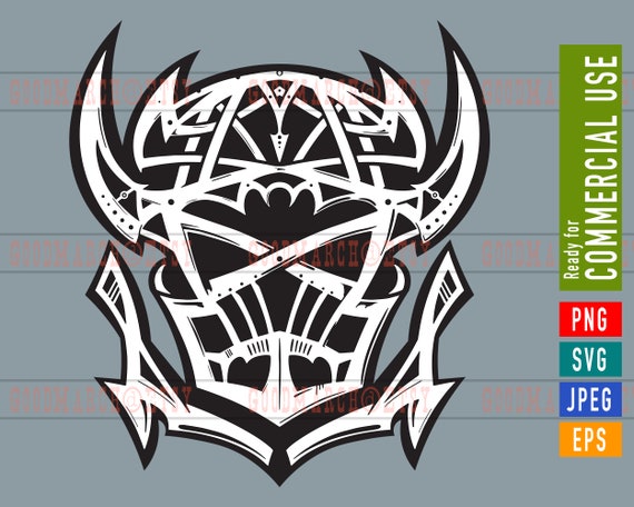 Pagan Viking Priest Warrior Mask Helmet Svg Eps Png Vector Etsy
