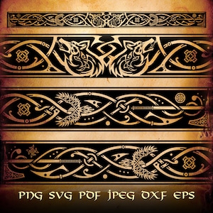 Nordic Art Viking Wolves and Ravens .svg .png Vector Design - for digital and printing projects T-Shirts, Coffee Mugs, Posters, Stickers