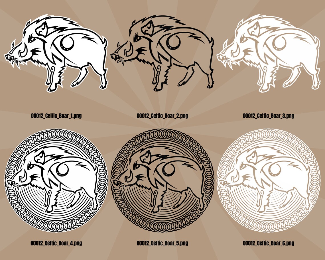 Celtic Wild Boar Viking Art Tattoo .svg .png . Jpeg Vector Etsy