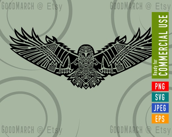 Celtic Eagle Viking Logo And Tattoo Svg Eps Png Vector Etsy