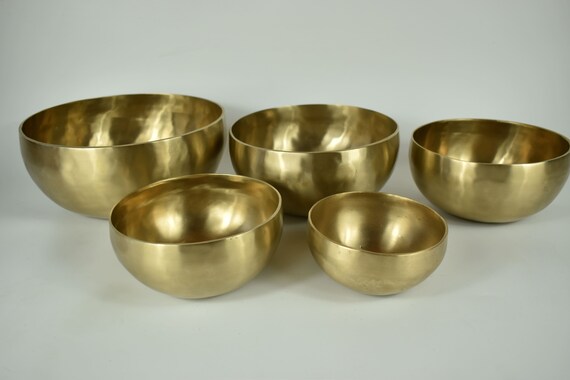 Cuencos tibetanos, juego de 5, 4,0 kg, mate, masaje sonoro para la