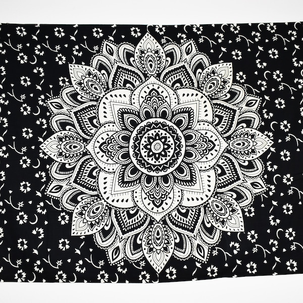 Versch. Wandtücher Mandala Boho Stil - 200 x 140 cm - Wandteppich 100 % Baumwolle Wandbehang Deko spirituell