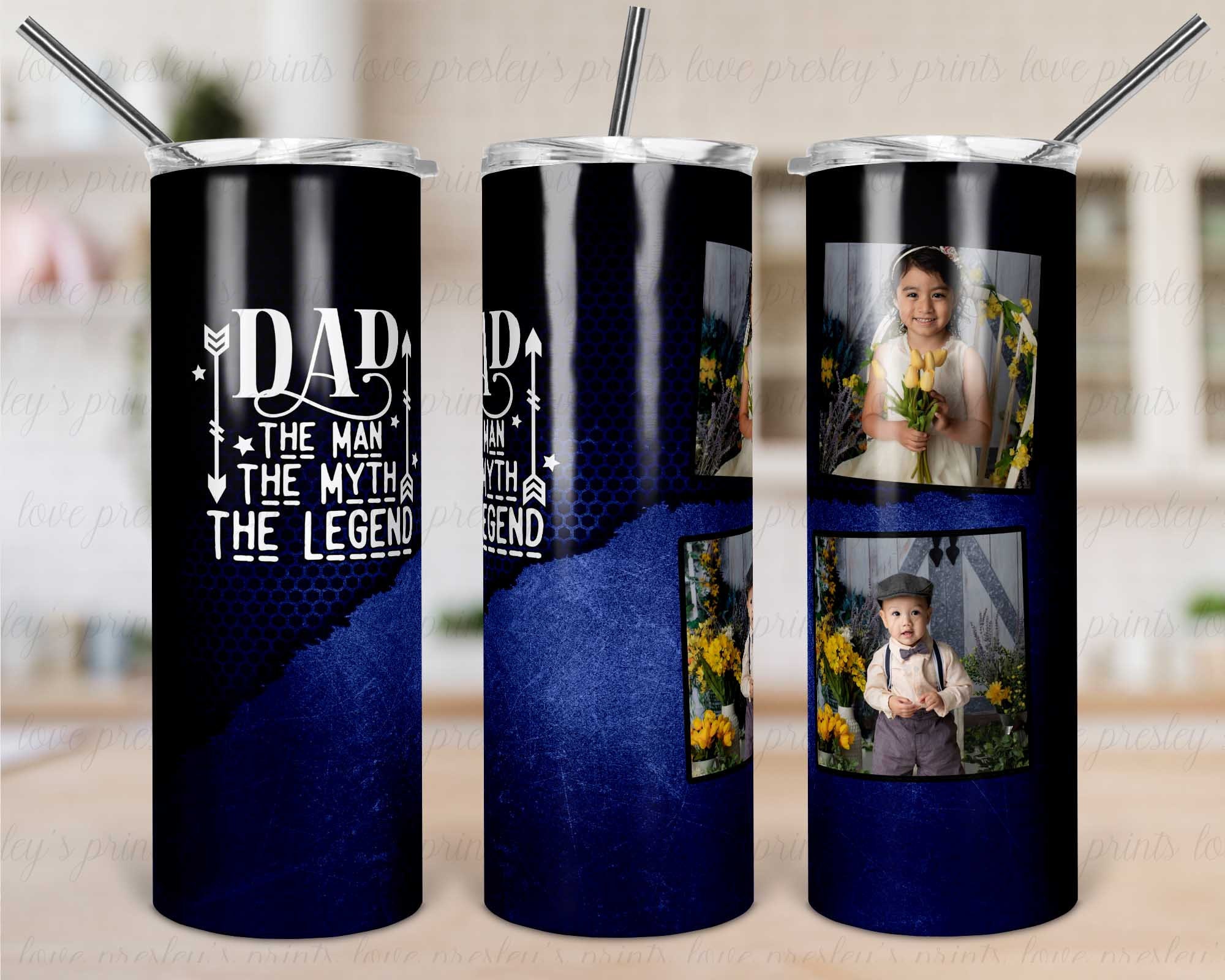 Dad Myth Legend 2 Photo Tumbler, Father's Day photo Tumbler, Tumb…
