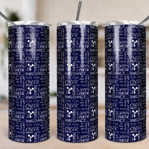 Navy Cheer Sublimation Tumbler Template