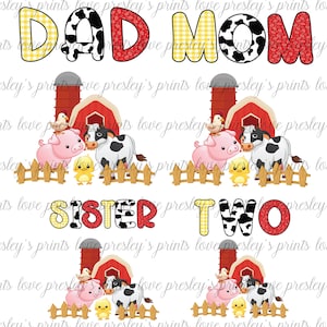 Farm Family Matching Shirt Design, Two Design Bday, Sublimation PNG