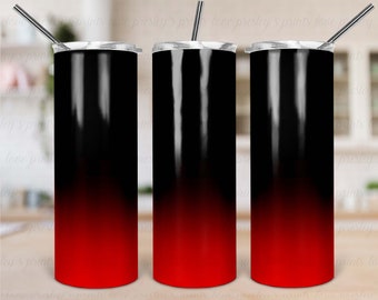 Black Red Ombre No Glitter Sublimation Tumbler Template