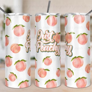 Just Peachy Muster Tumbler Vorlage, Sommer Tumbler, Pfirsich Tumbler Vorlage, Tumbler Download, Sublimation PNG