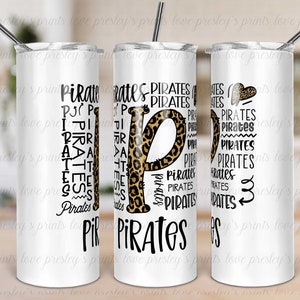 Pirates School Sport Tumbler Template, Sublimation Tumbler Template, Sports Tumbler PNG, High school tumbler, college sport tumbler