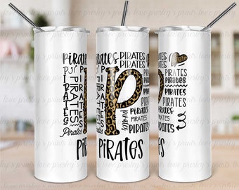 Pirates School Sport Tumbler Template, Sublimation Tumbler Template, Sports Tumbler PNG, High school tumbler, college sport tumbler